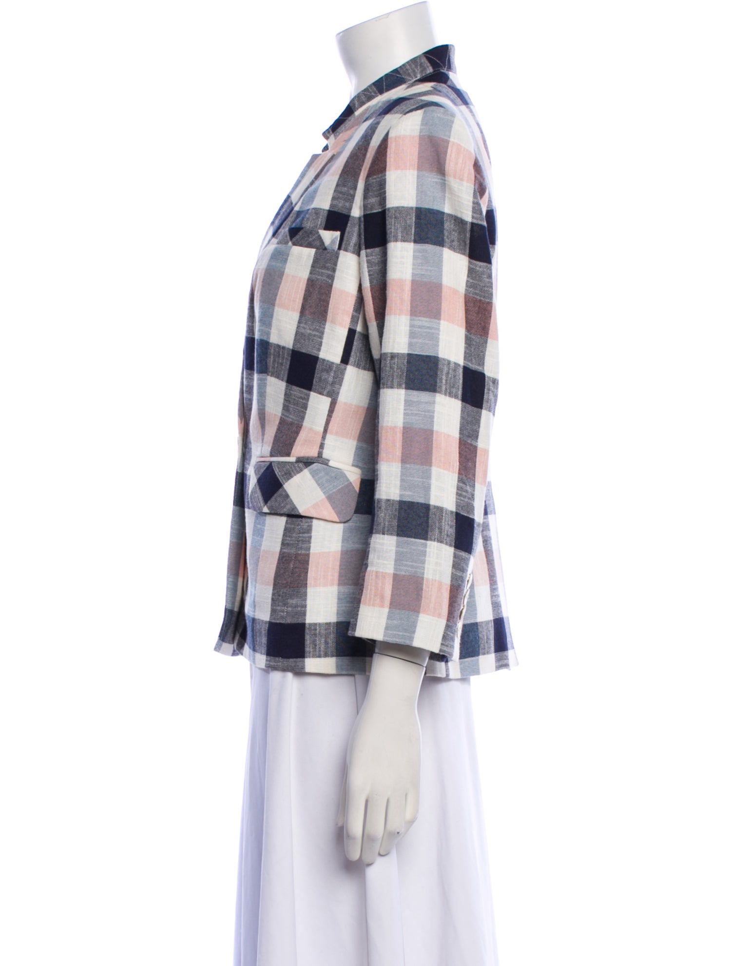 Veronica Beard Plaid Print Blazer