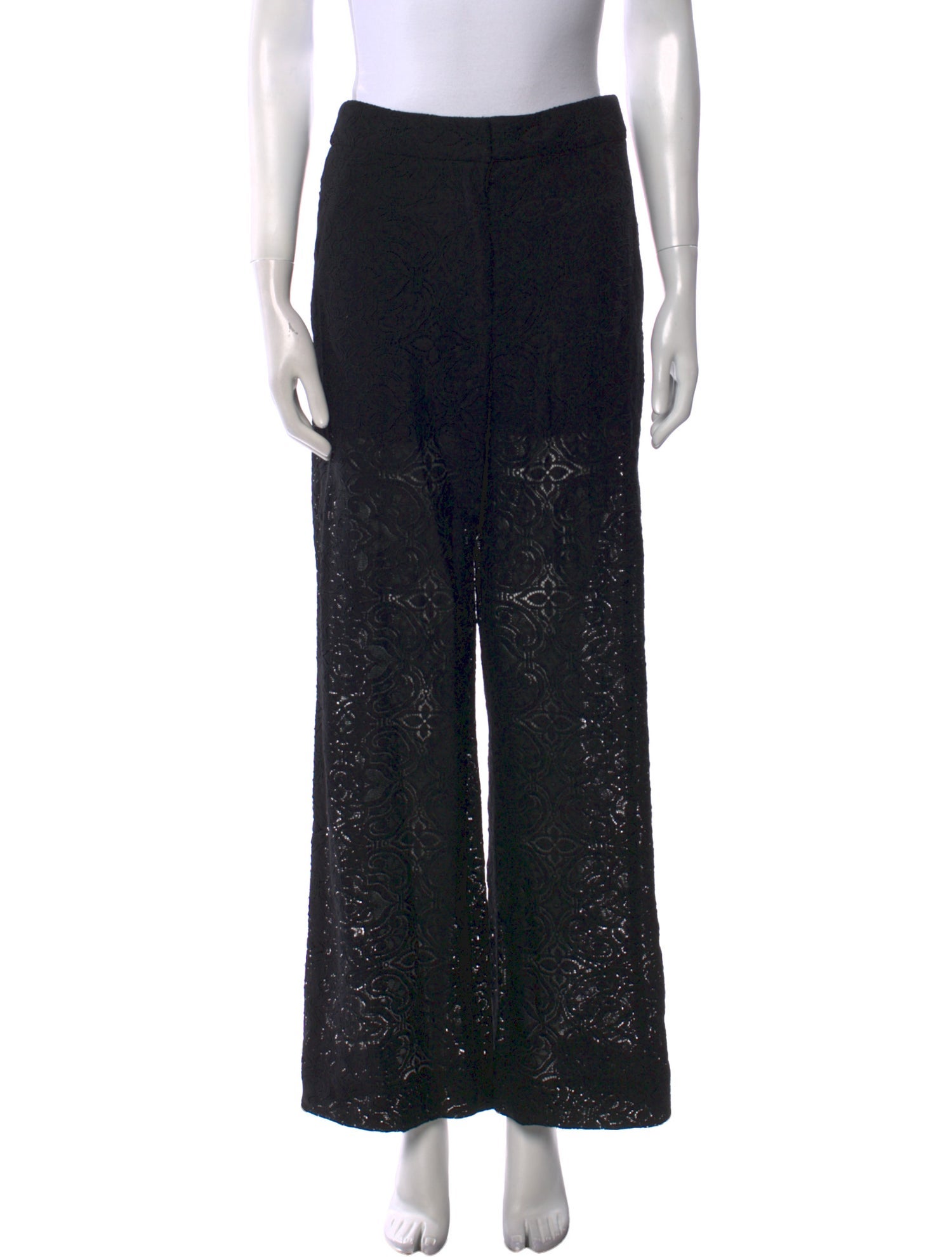 Veronica Beard Lace Pattern Wide Leg Pants
