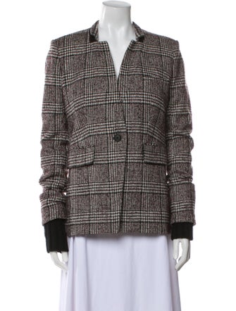 Veronica Beard Wool Plaid Print Blazer
