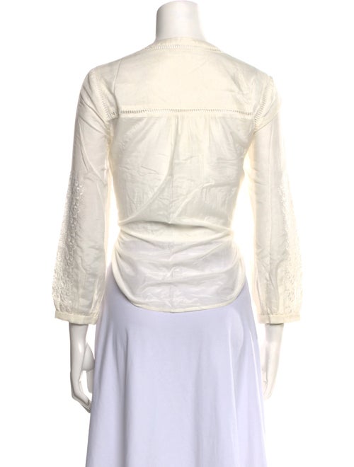 Veronica Beard Three-Quarter Sleeve Button-Up Top