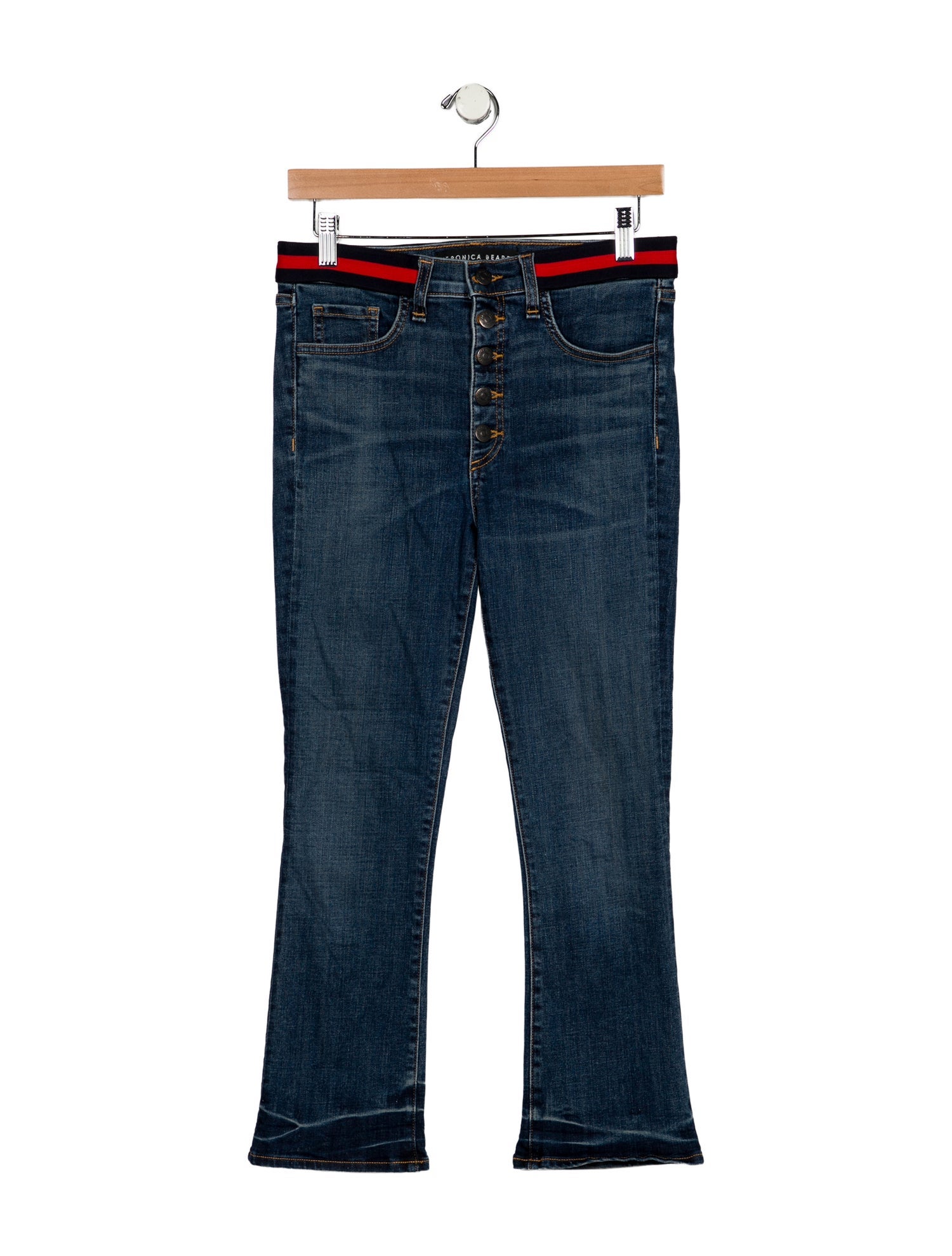 Veronica Beard Mid-Rise Straight Leg Jeans