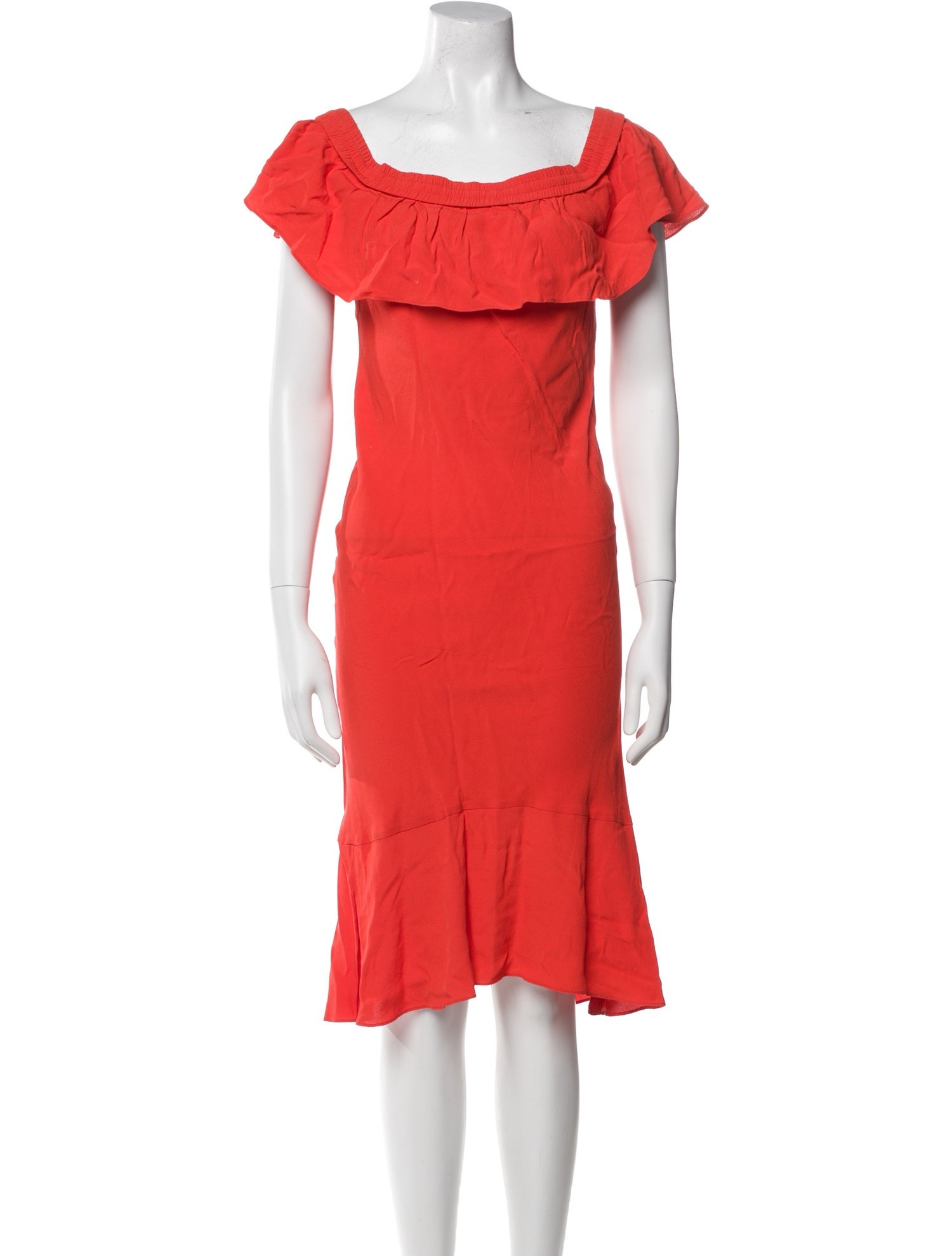 Veronica Beard Square Neckline Knee-Length Dress