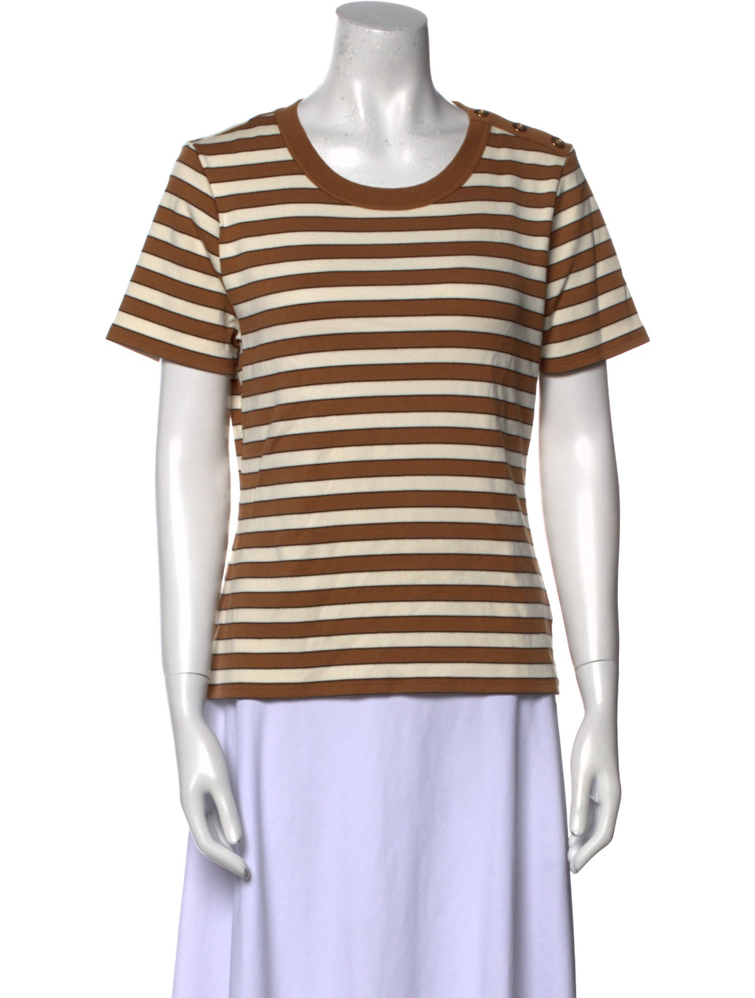 Veronica Beard Striped Scoop Neck T-Shirt w/ Tags