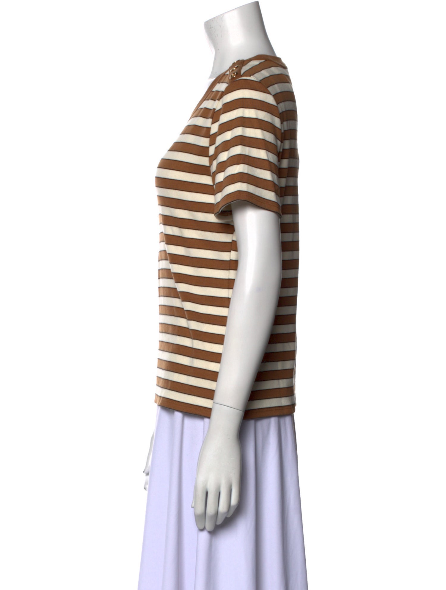 Veronica Beard Striped Scoop Neck T-Shirt w/ Tags