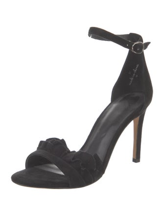 Veronica Beard Suede Crystal Embellishments Sandals