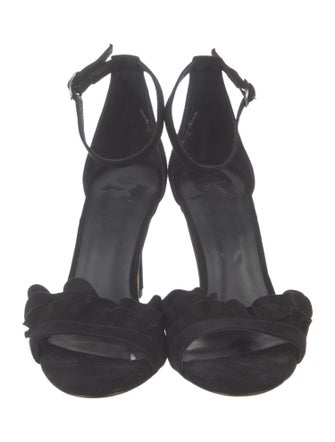 Veronica Beard Suede Crystal Embellishments Sandals