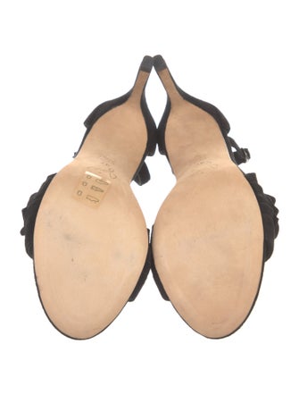 Veronica Beard Suede Crystal Embellishments Sandals