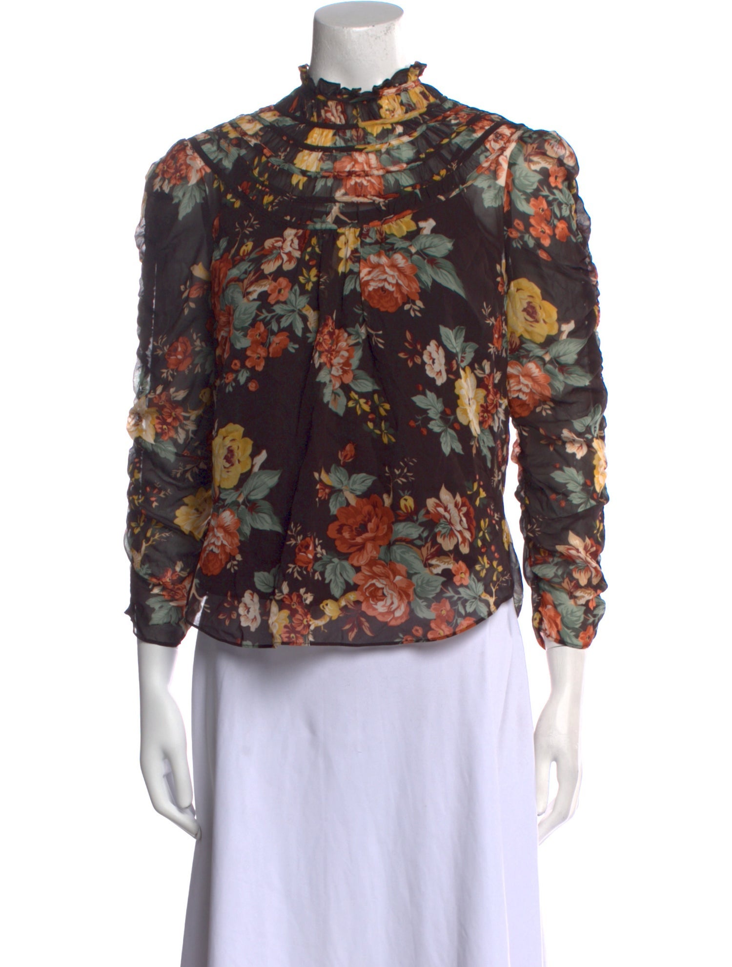 Veronica Beard Silk Floral Print Blouse