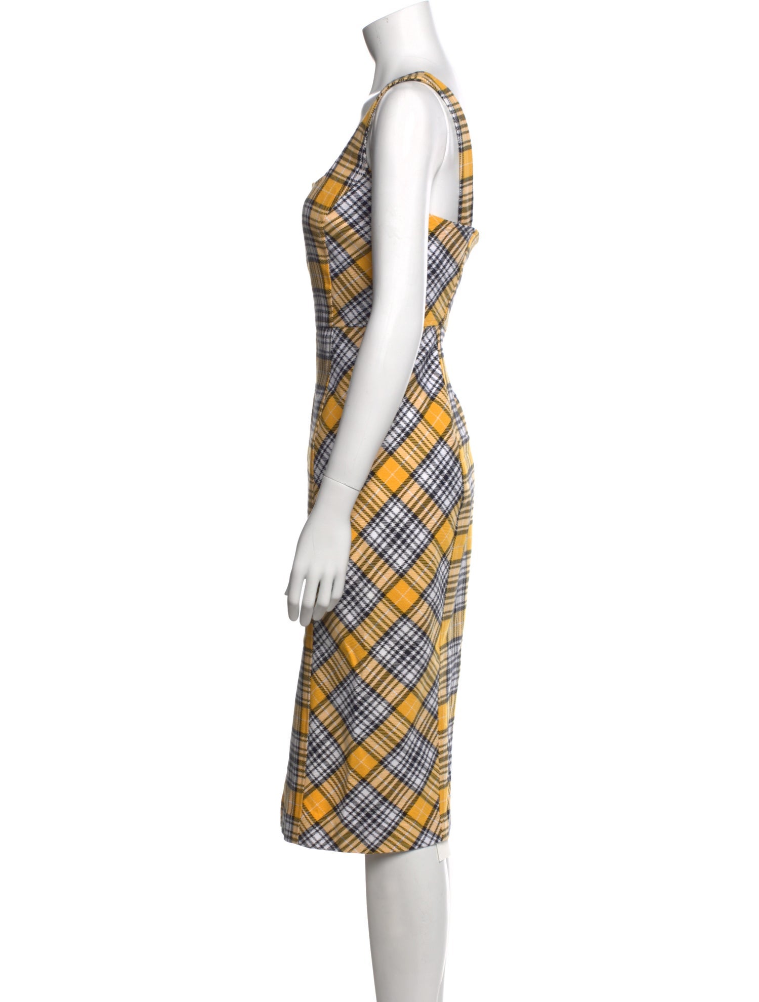 Veronica Beard Plaid Print Midi Length Dress
