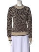 Veronica Beard Animal Print Crew Neck Sweater