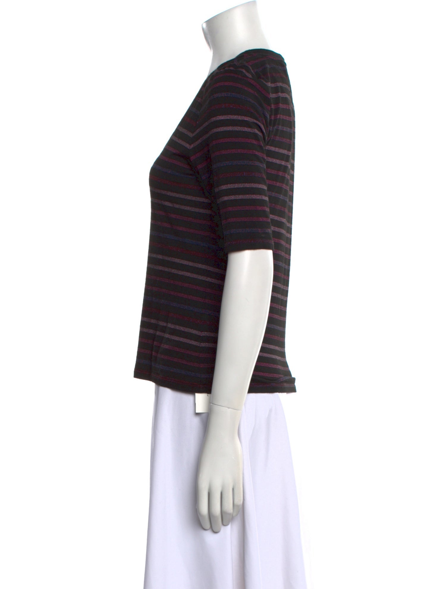 Veronica Beard Striped Scoop Neck T-Shirt