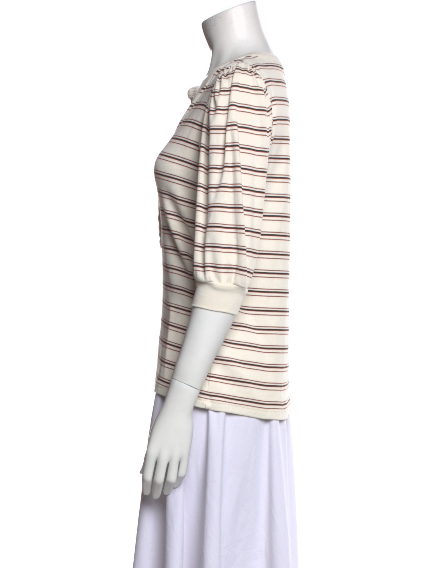 Veronica Beard Striped V-Neck Top