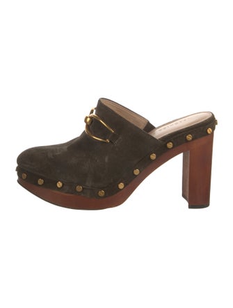 Veronica Beard Suede Studded Accents Mules