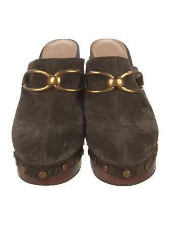 Veronica Beard Suede Studded Accents Mules