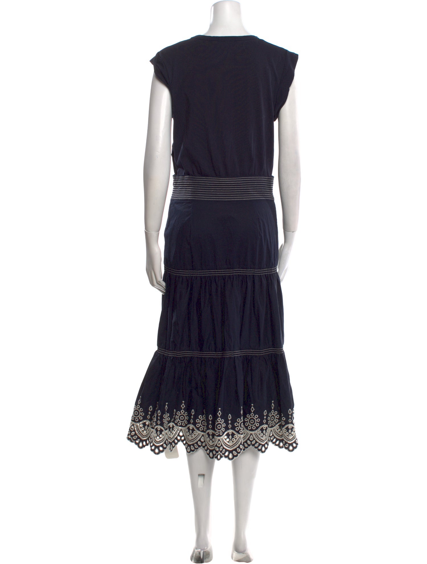 Veronica Beard Scoop Neck Midi Length Dress