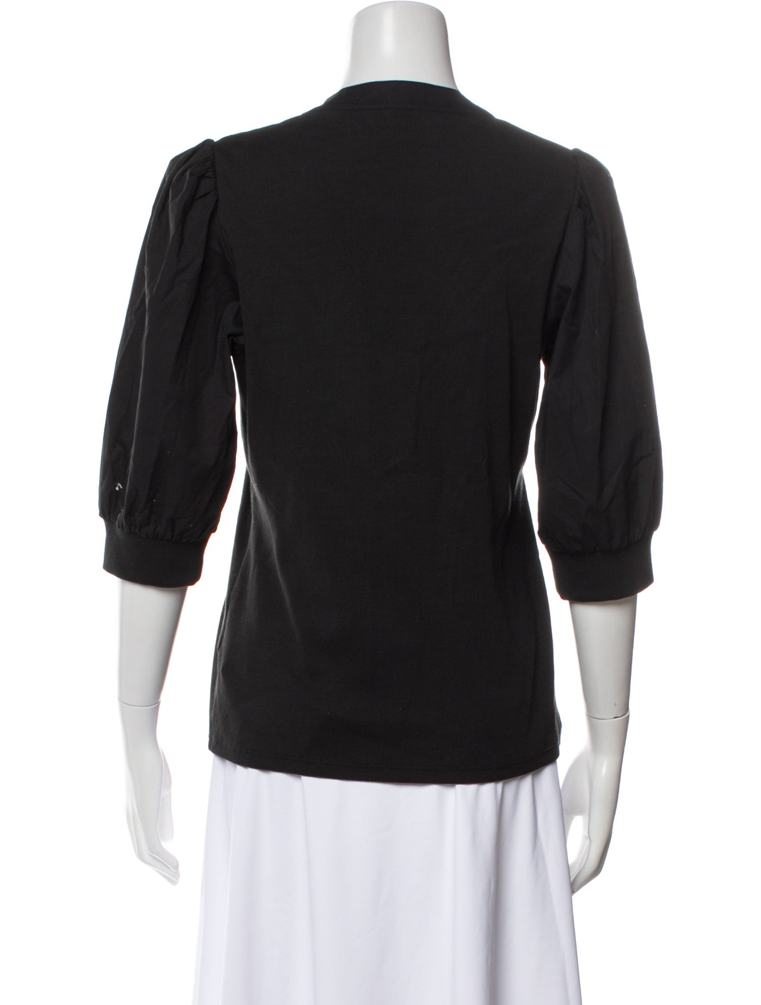 Veronica Beard V-Neck Three-Quarter Sleeve Polo