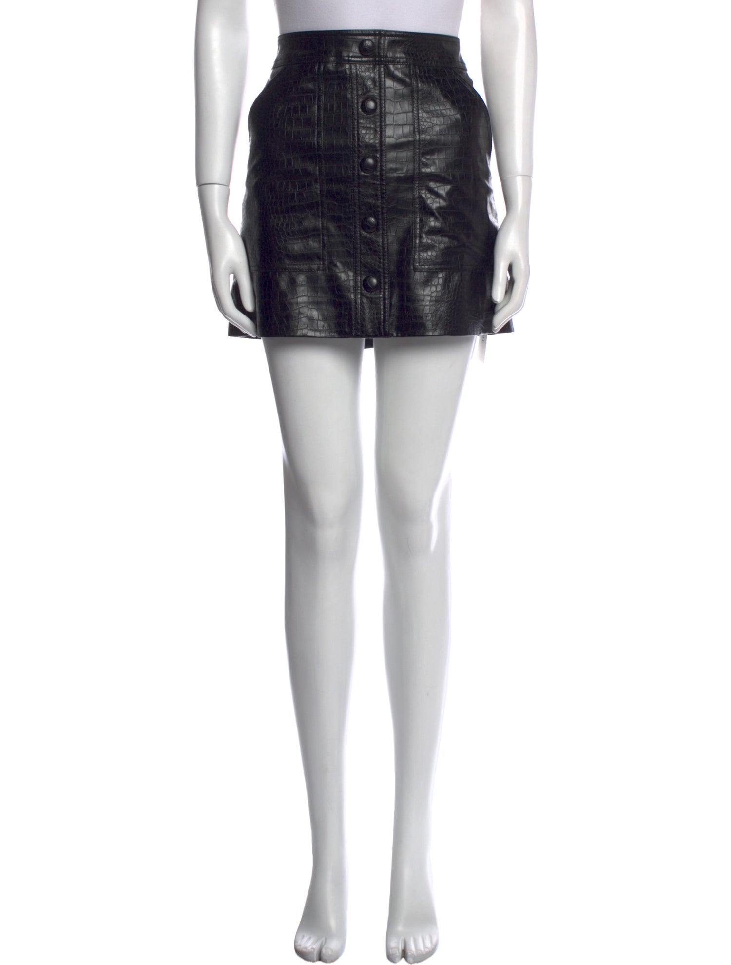 Veronica Beard Leather Trim Embellishment Mini Skirt