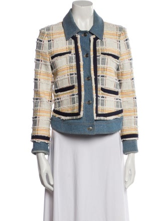 Veronica Beard Tweed Pattern Denim Jacket