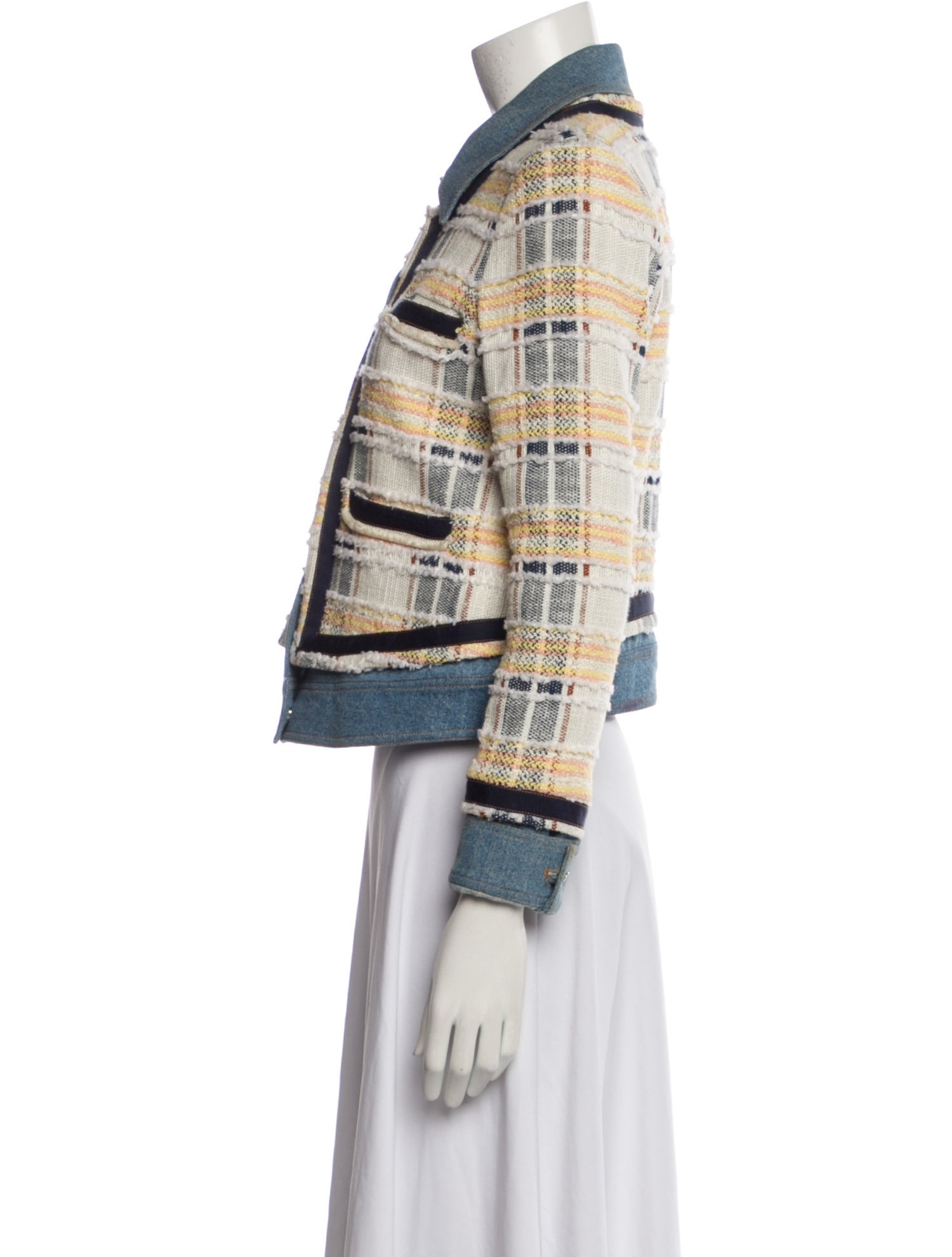 Veronica Beard Tweed Pattern Denim Jacket