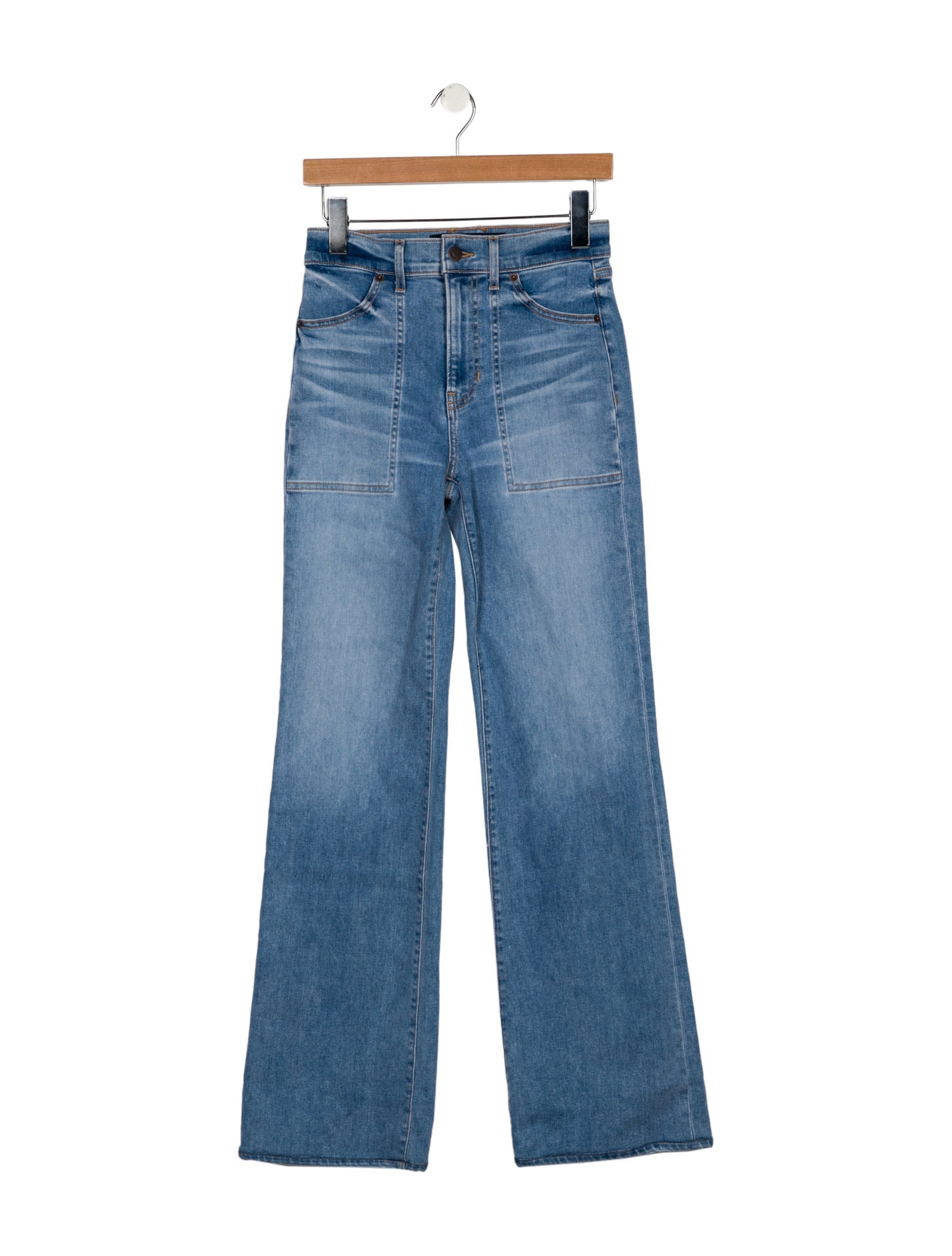 Veronica Beard Mid-Rise Wide Leg Jeans