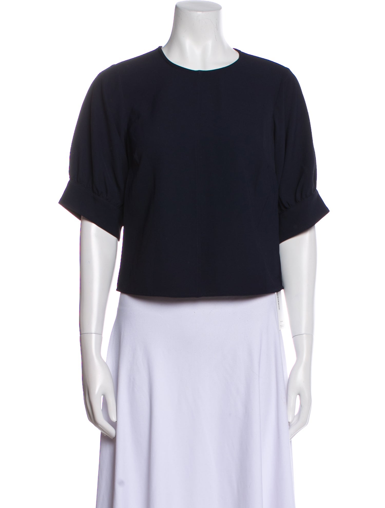 Veronica Beard Crew Neck Short Sleeve Crop Top