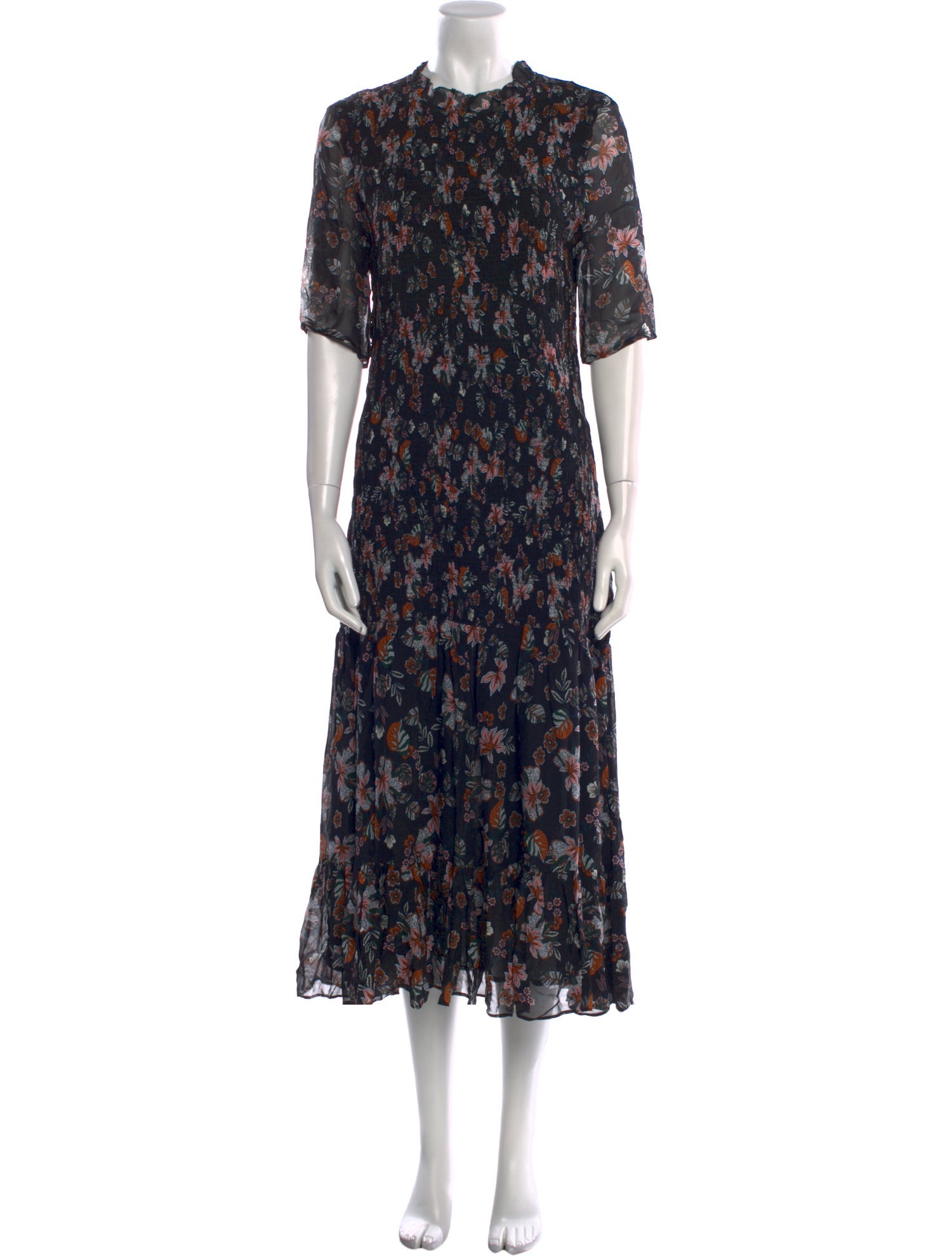 Veronica Beard Floral Print Long Dress