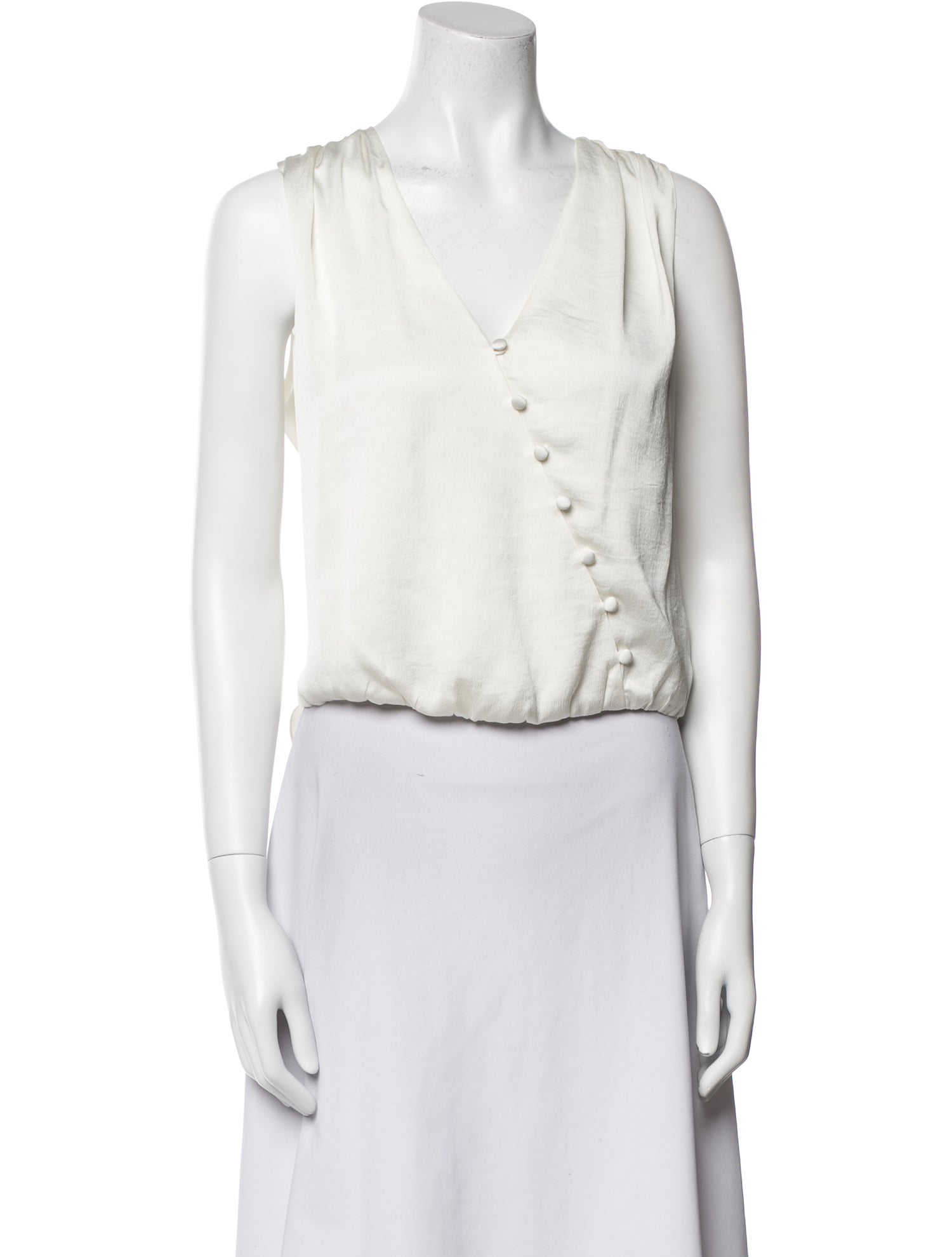 Veronica Beard V-Neck Sleeveless Crop Top