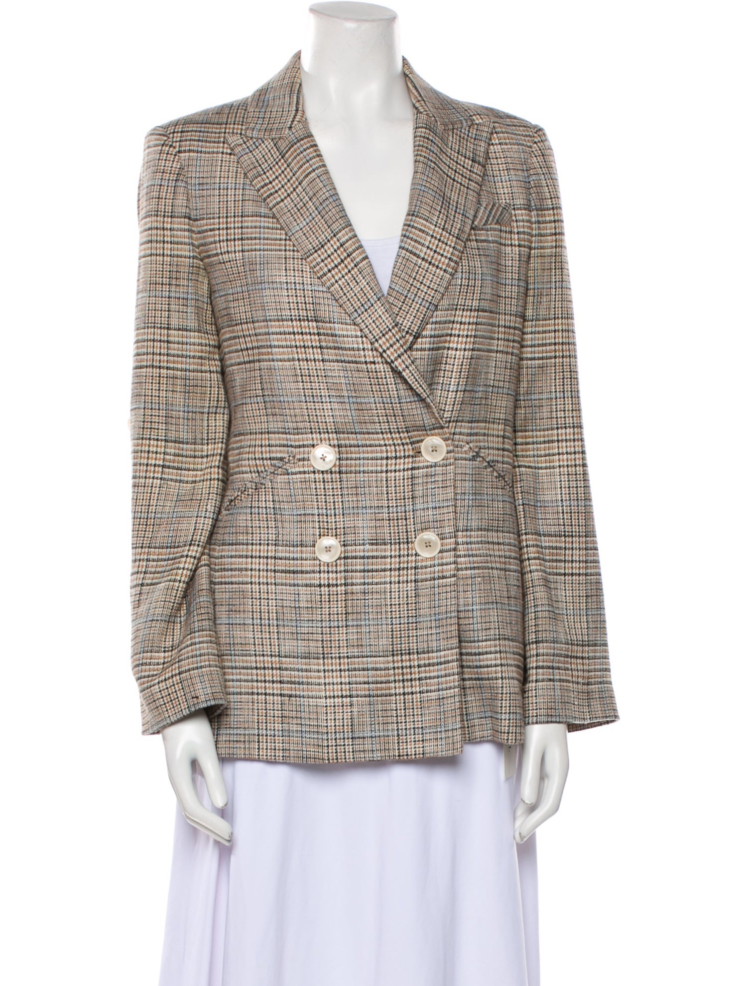 Veronica Beard Plaid Print Blazer