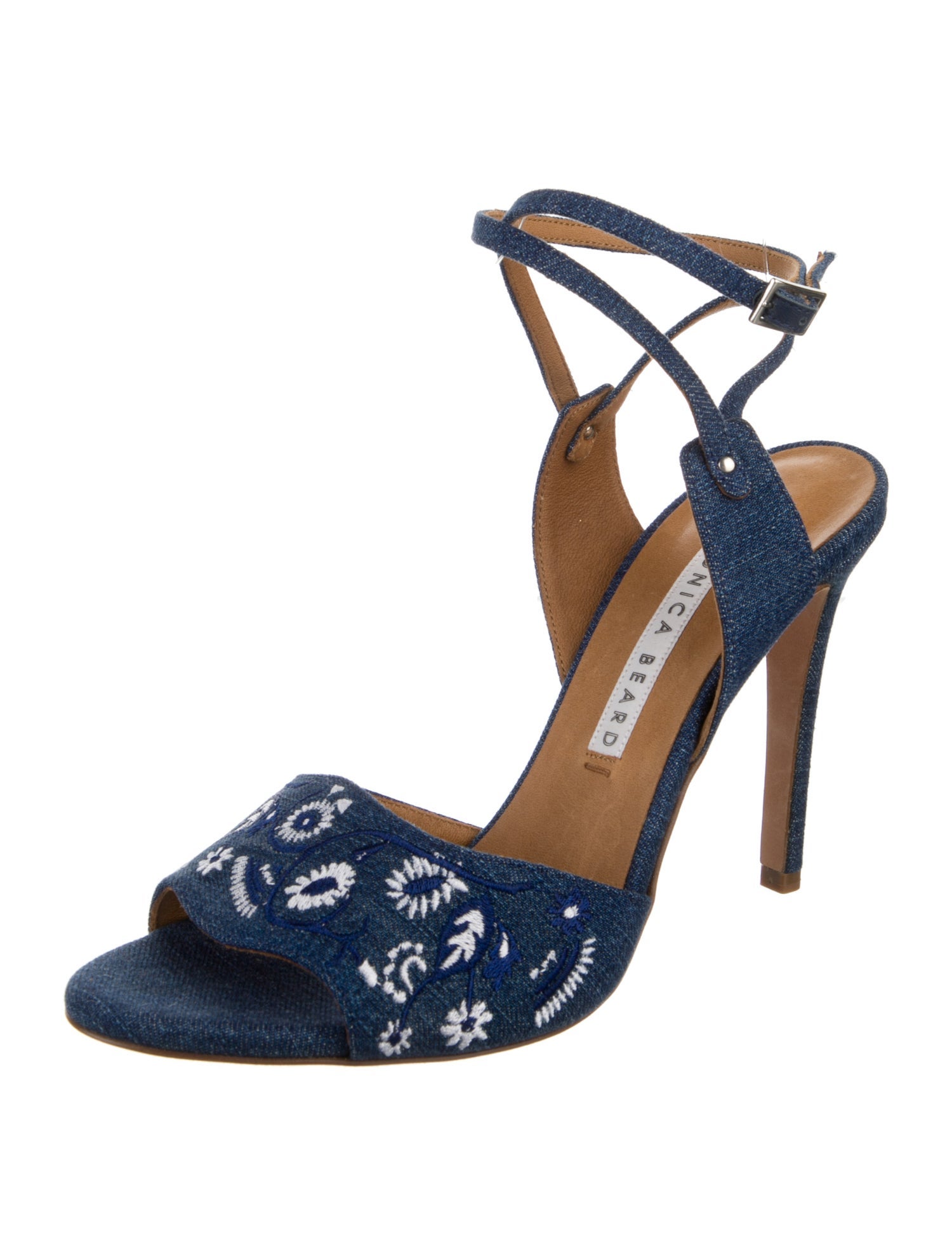 Veronica Beard Denim Patterned Slingback Pumps