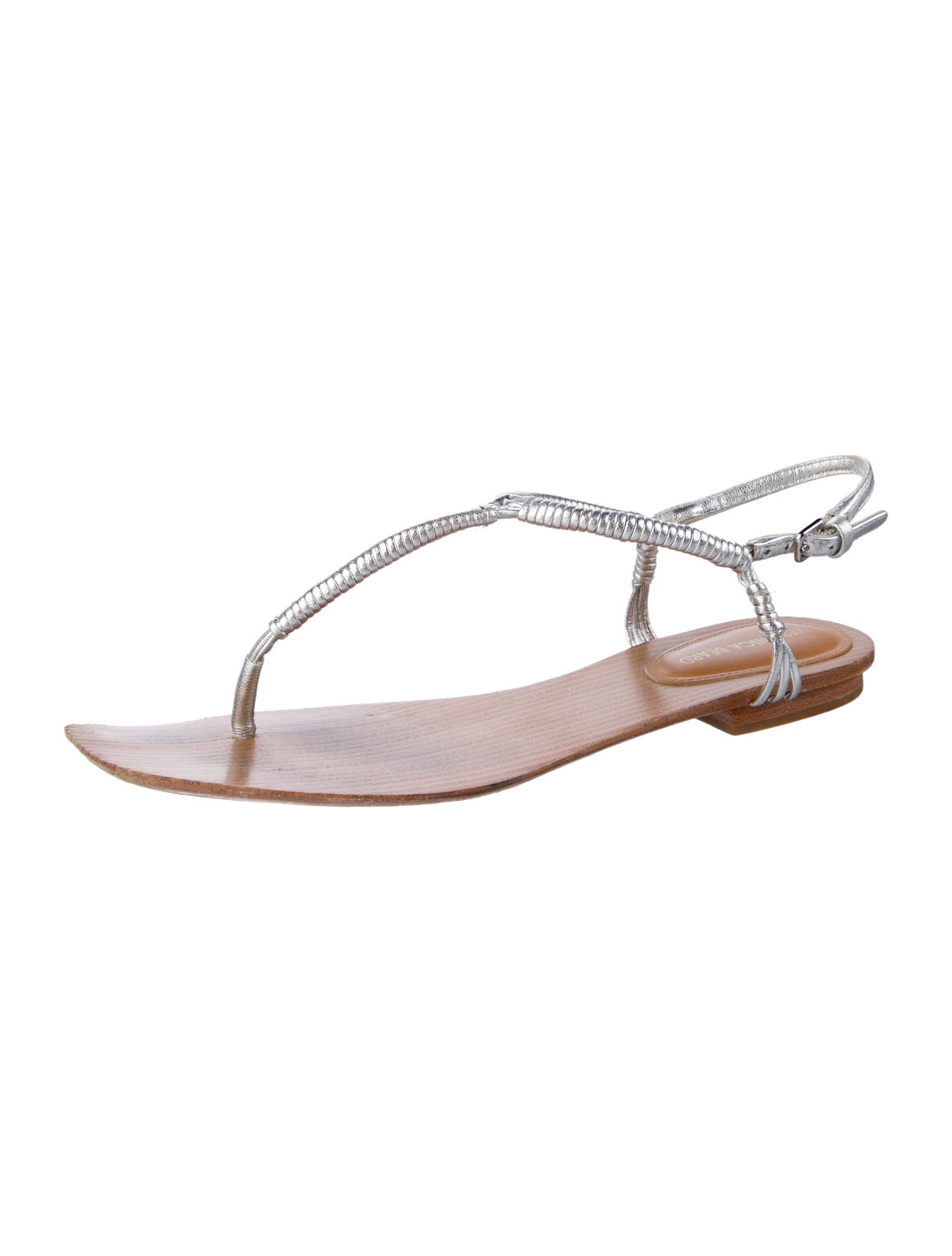 Veronica Beard Leather T-Strap Sandals