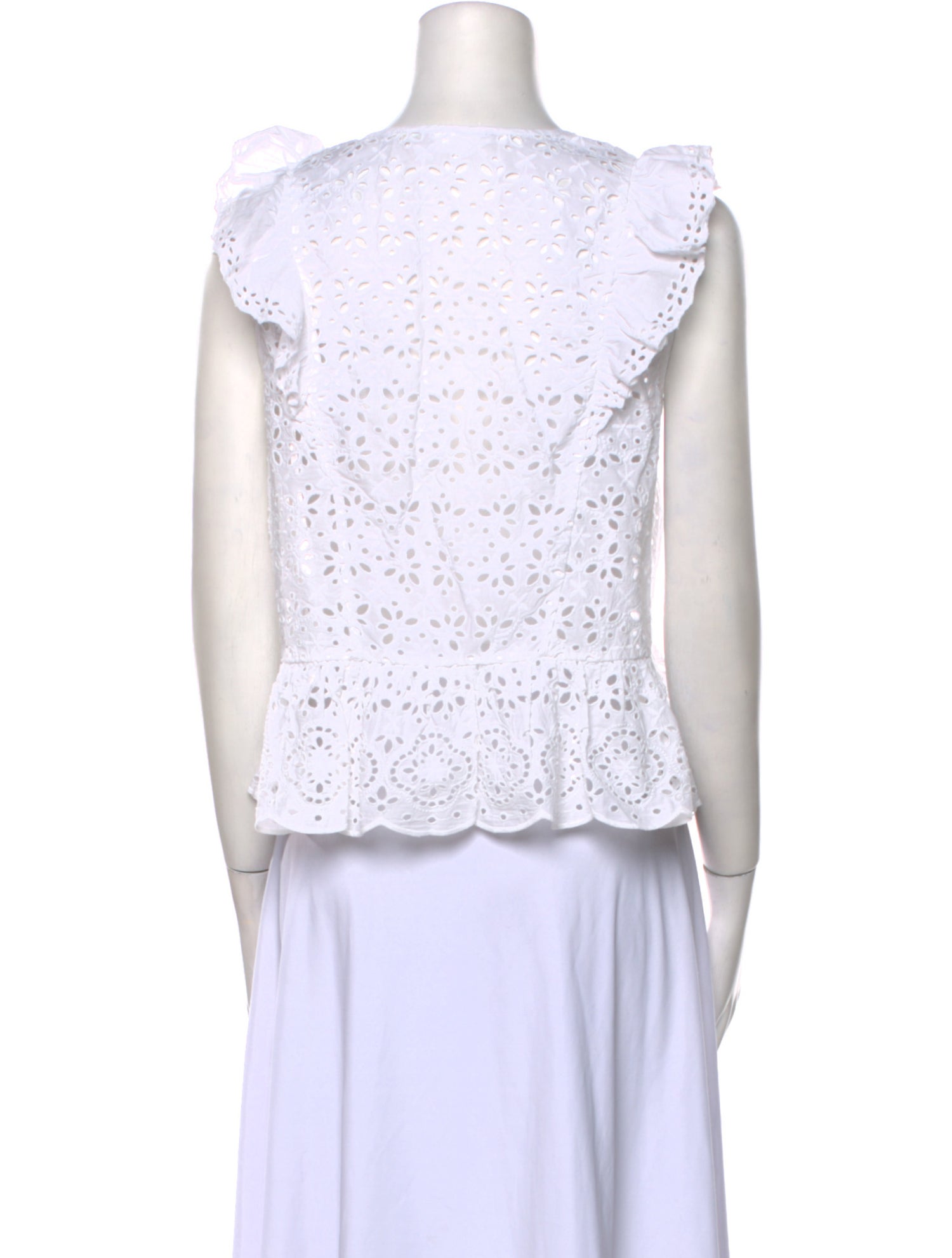 Veronica Beard V-Neck Sleeveless Crop Top