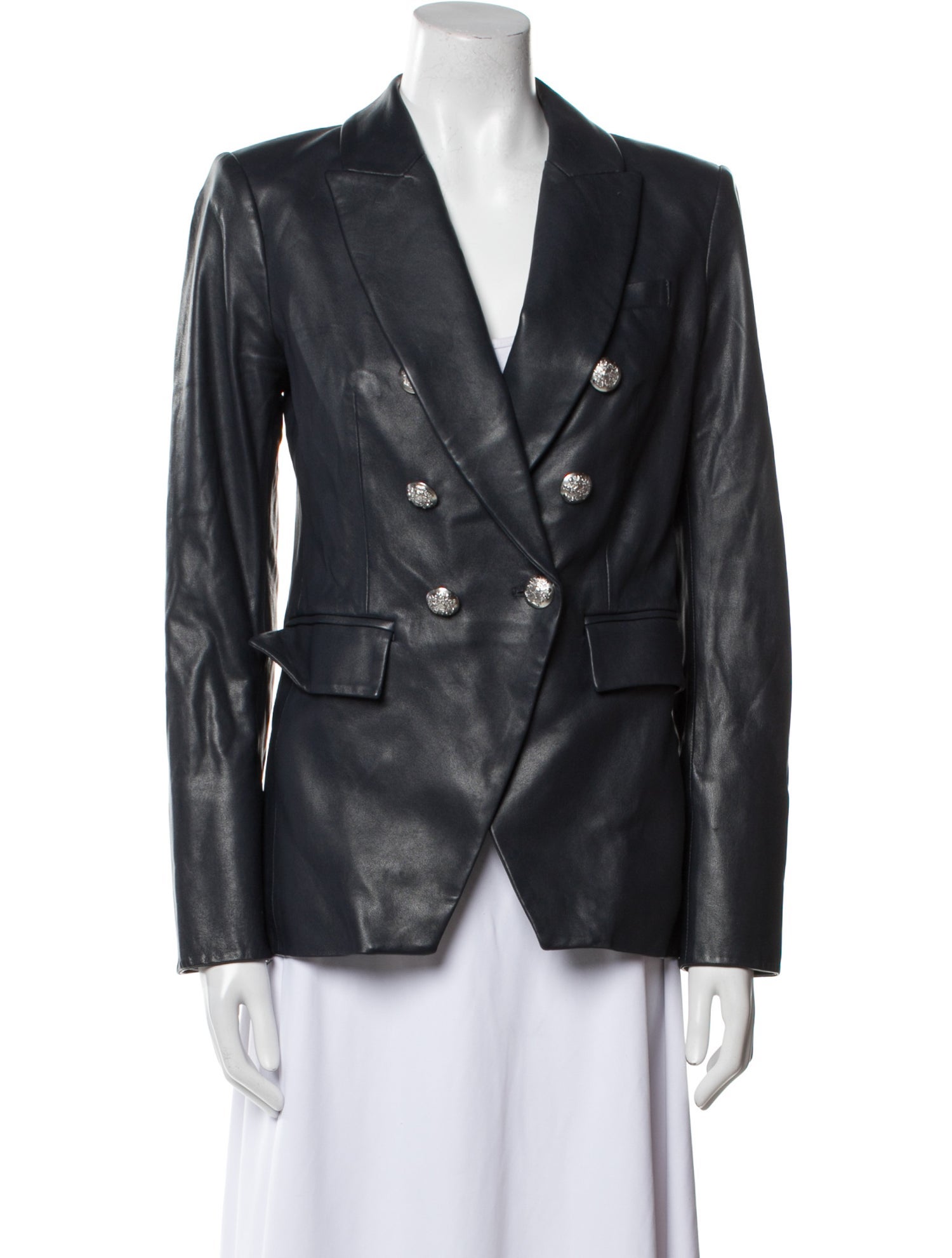 Veronica Beard Lamb Leather Blazer