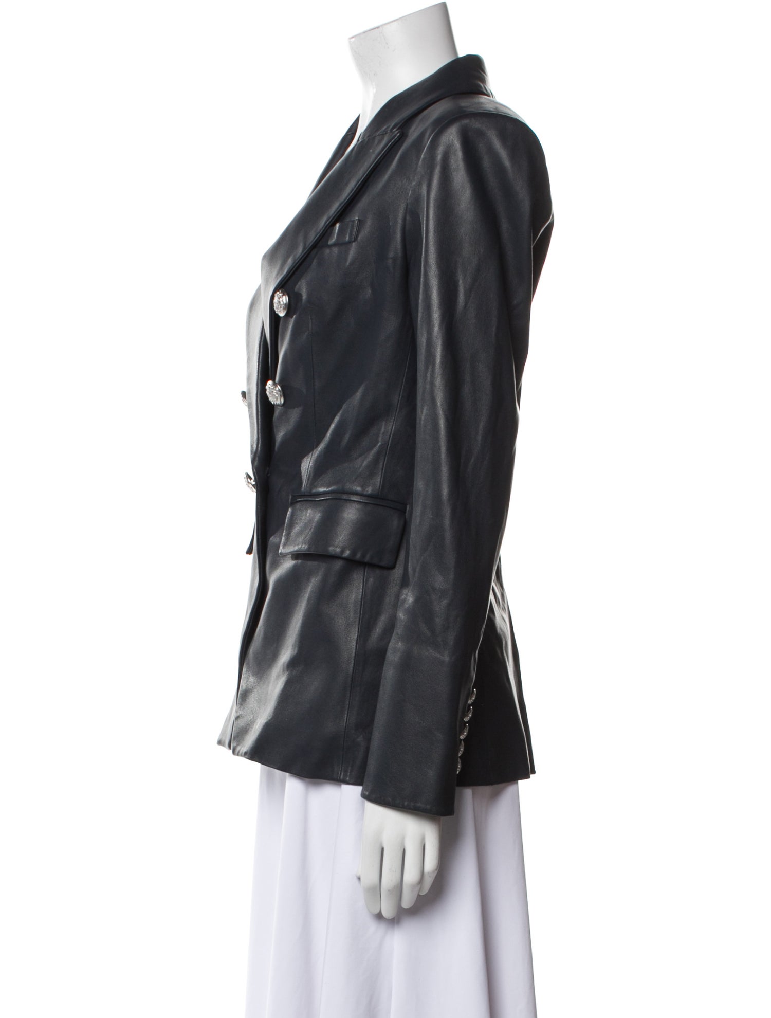 Veronica Beard Lamb Leather Blazer