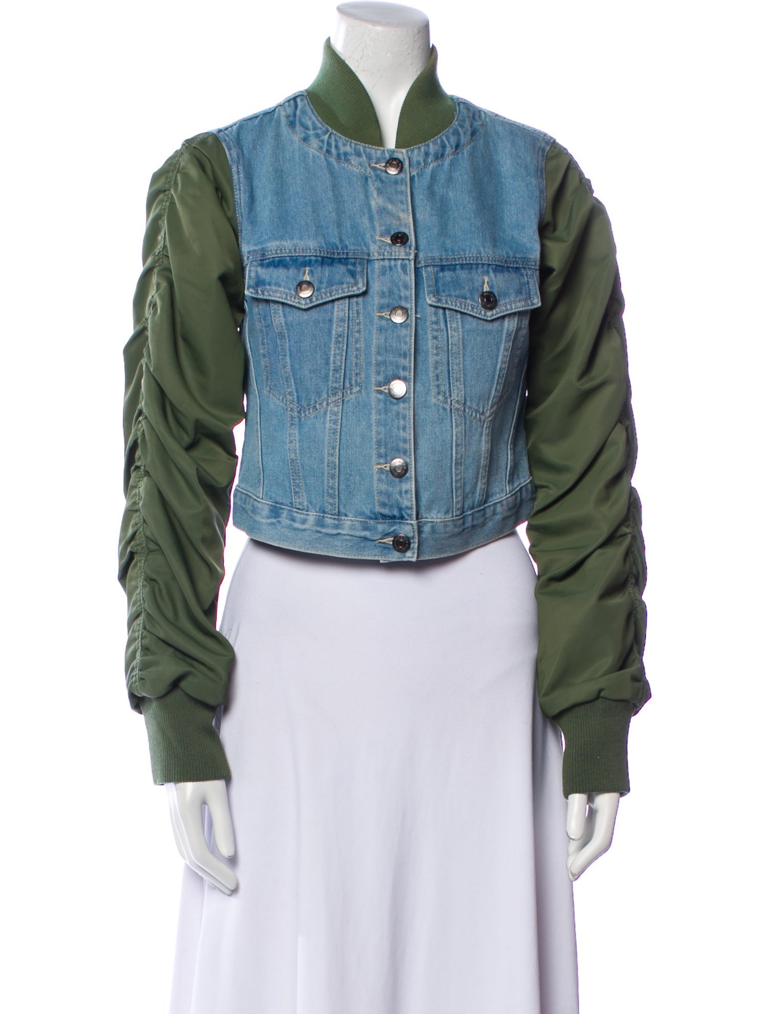 Veronica Beard Colorblock Pattern Denim Jacket