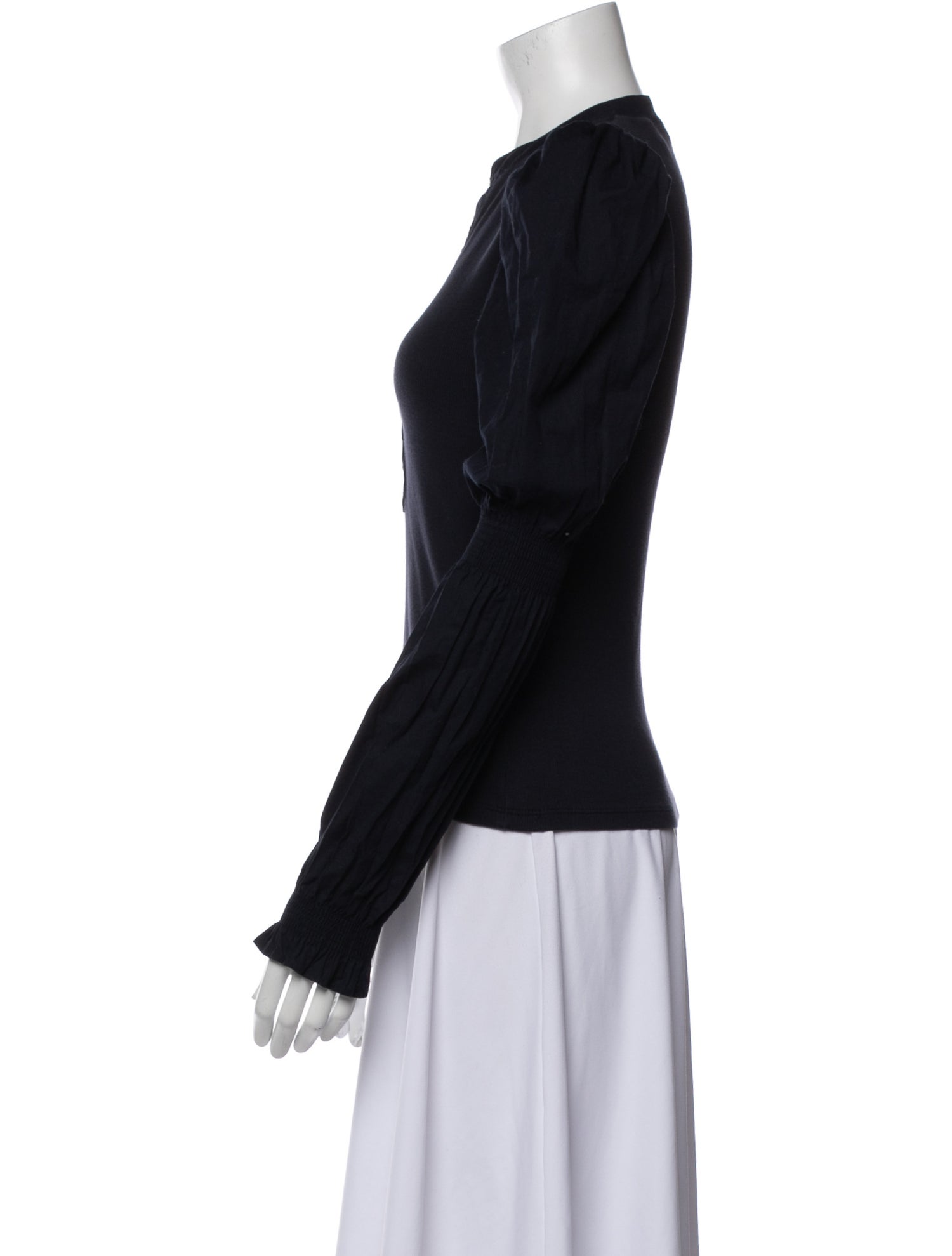 Veronica Beard V-Neck Long Sleeve Blouse