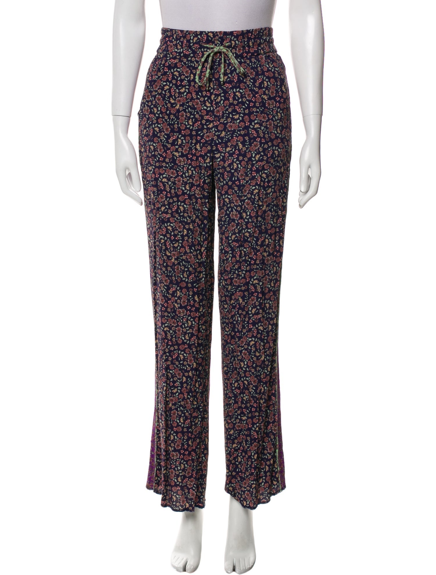 Veronica Beard Floral Print Wide Leg Pants