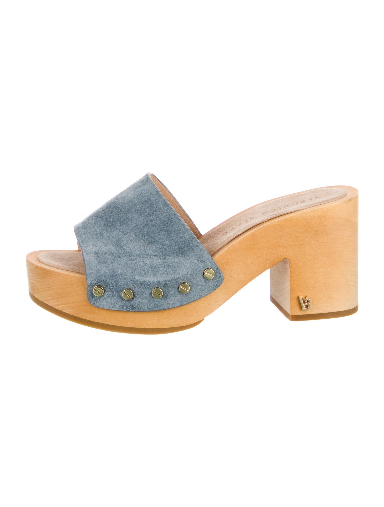 Veronica Beard Suede Studded Accents Slides
