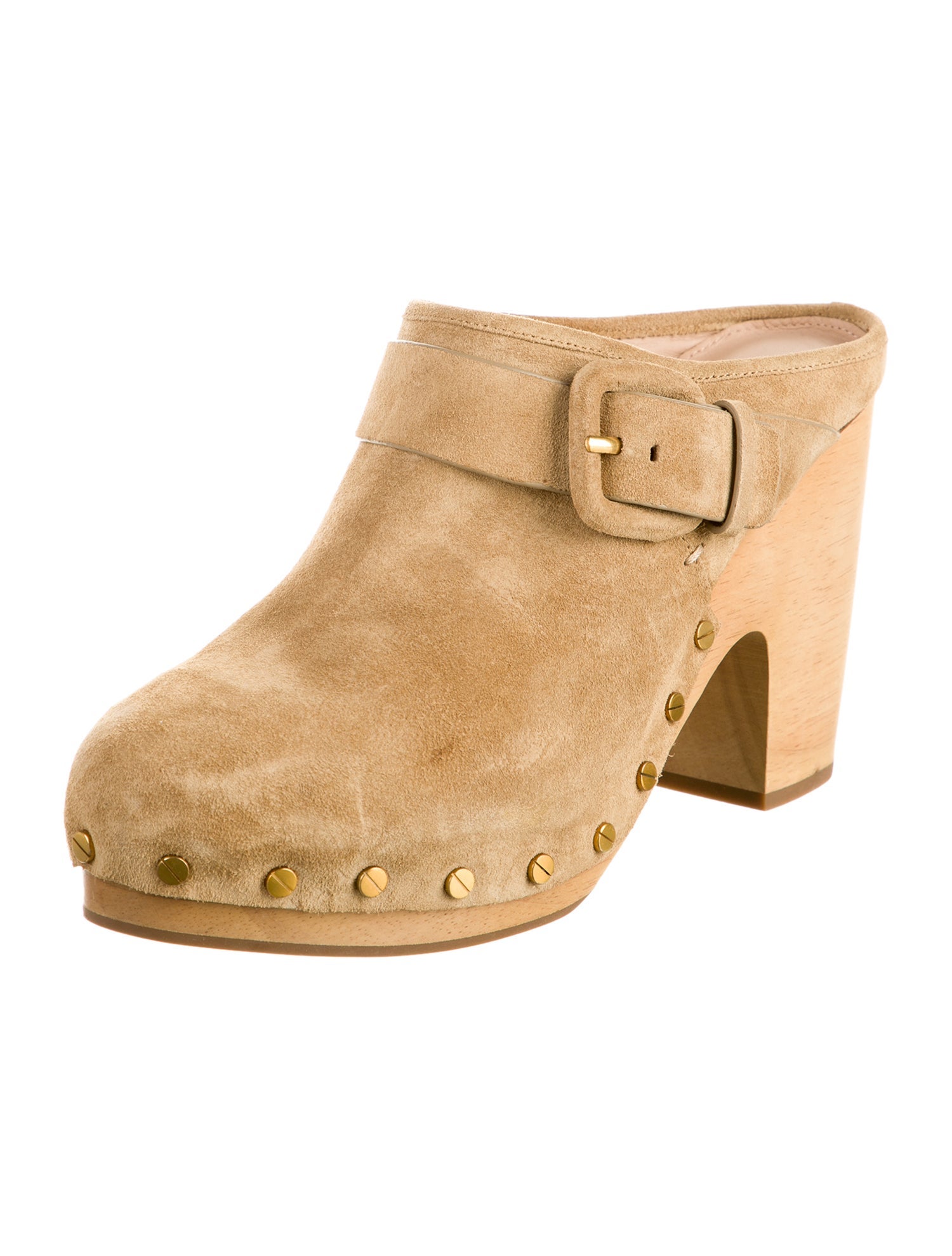 Veronica Beard Suede Studded Accents Mules