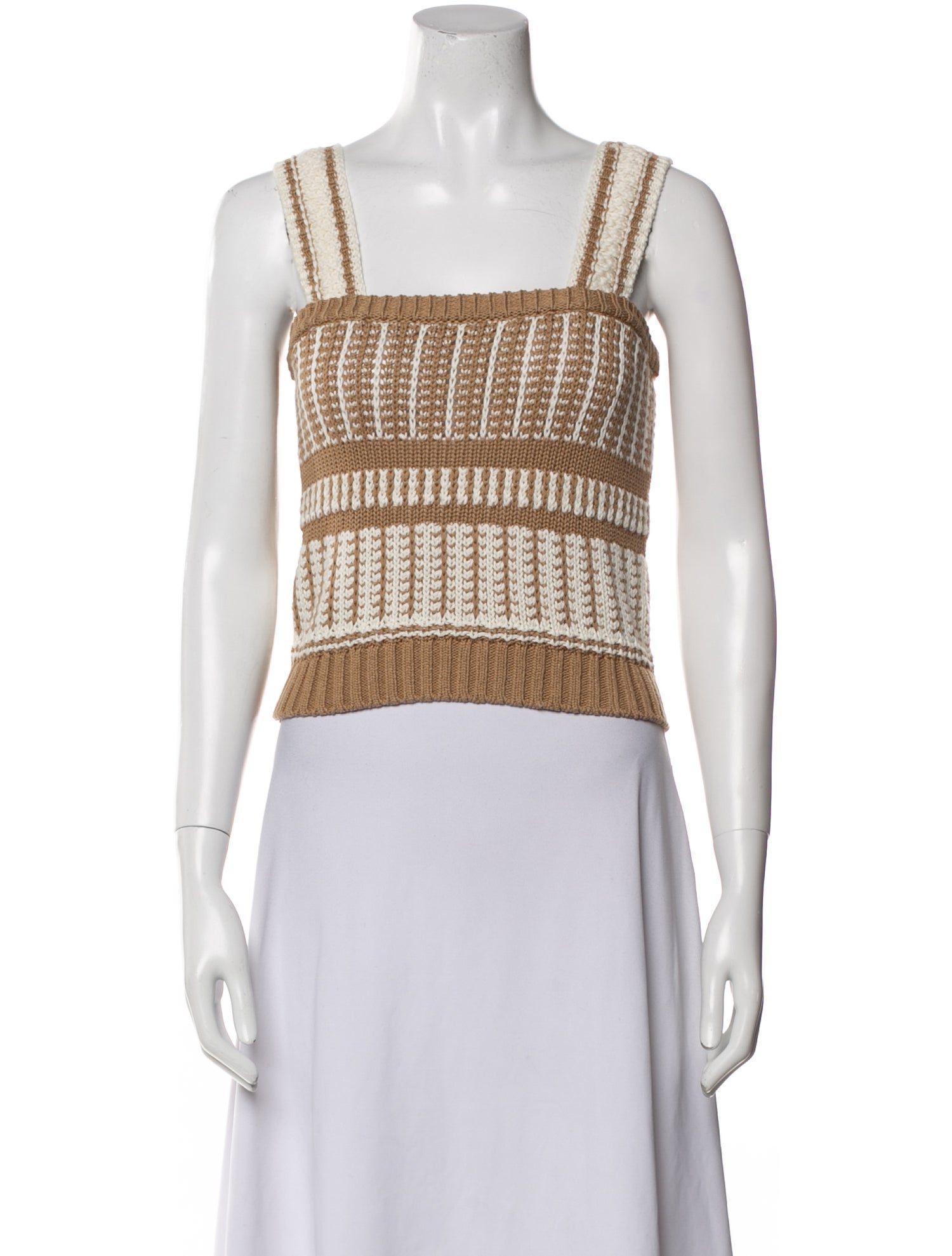 Veronica Beard Striped Square Neckline Sweater