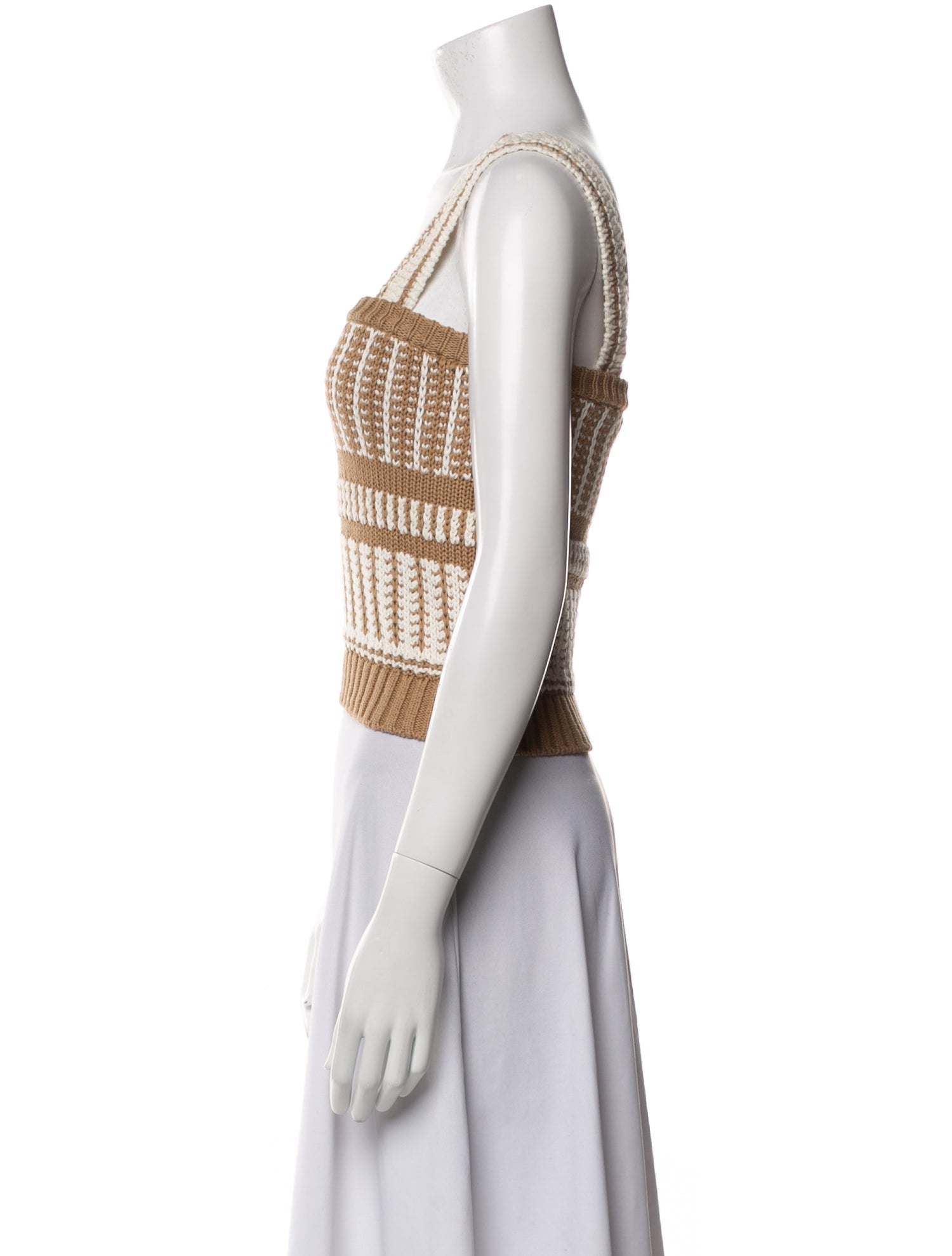 Veronica Beard Striped Square Neckline Sweater