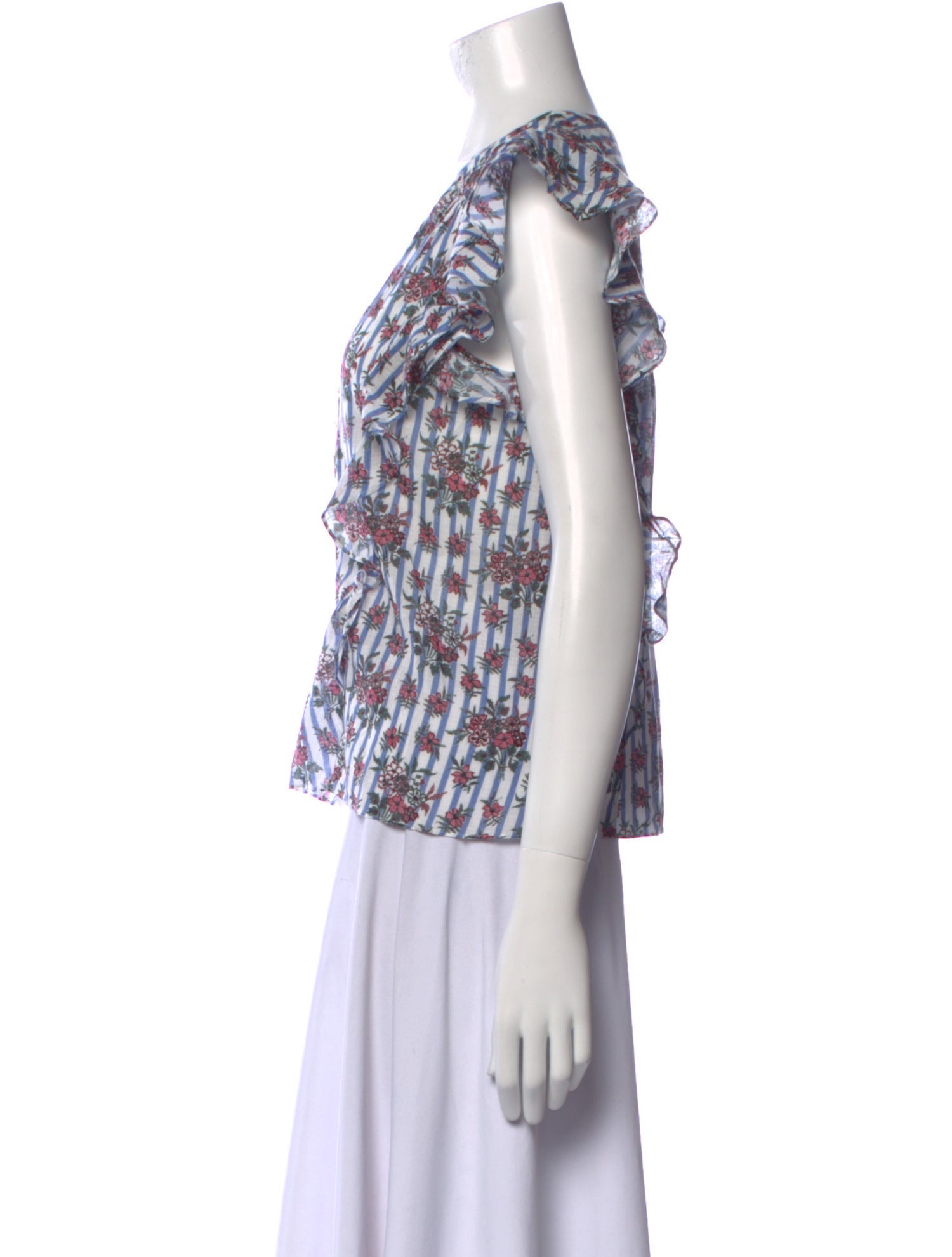 Veronica Beard Printed V-Neck Blouse