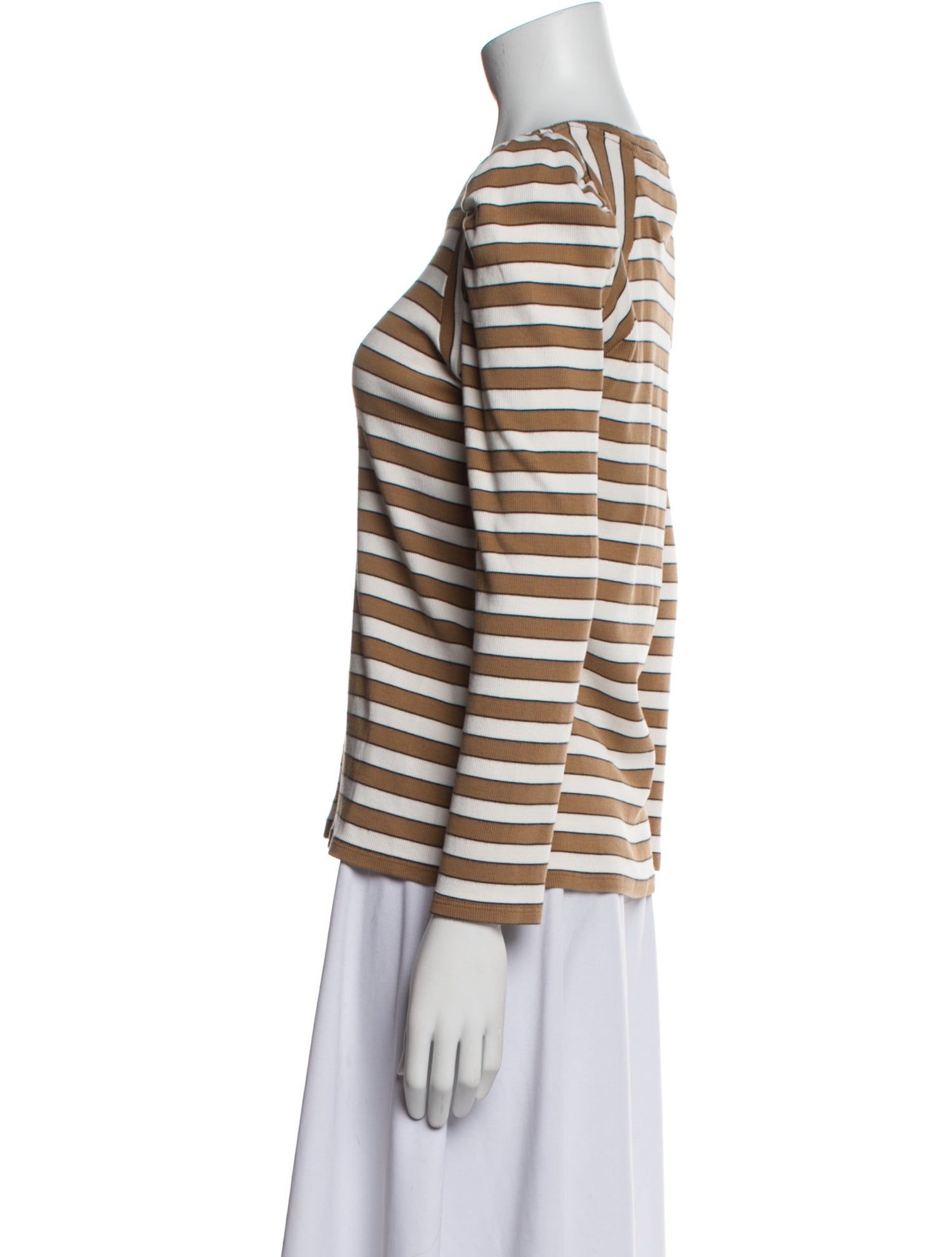 Veronica Beard Striped Crew Neck Top