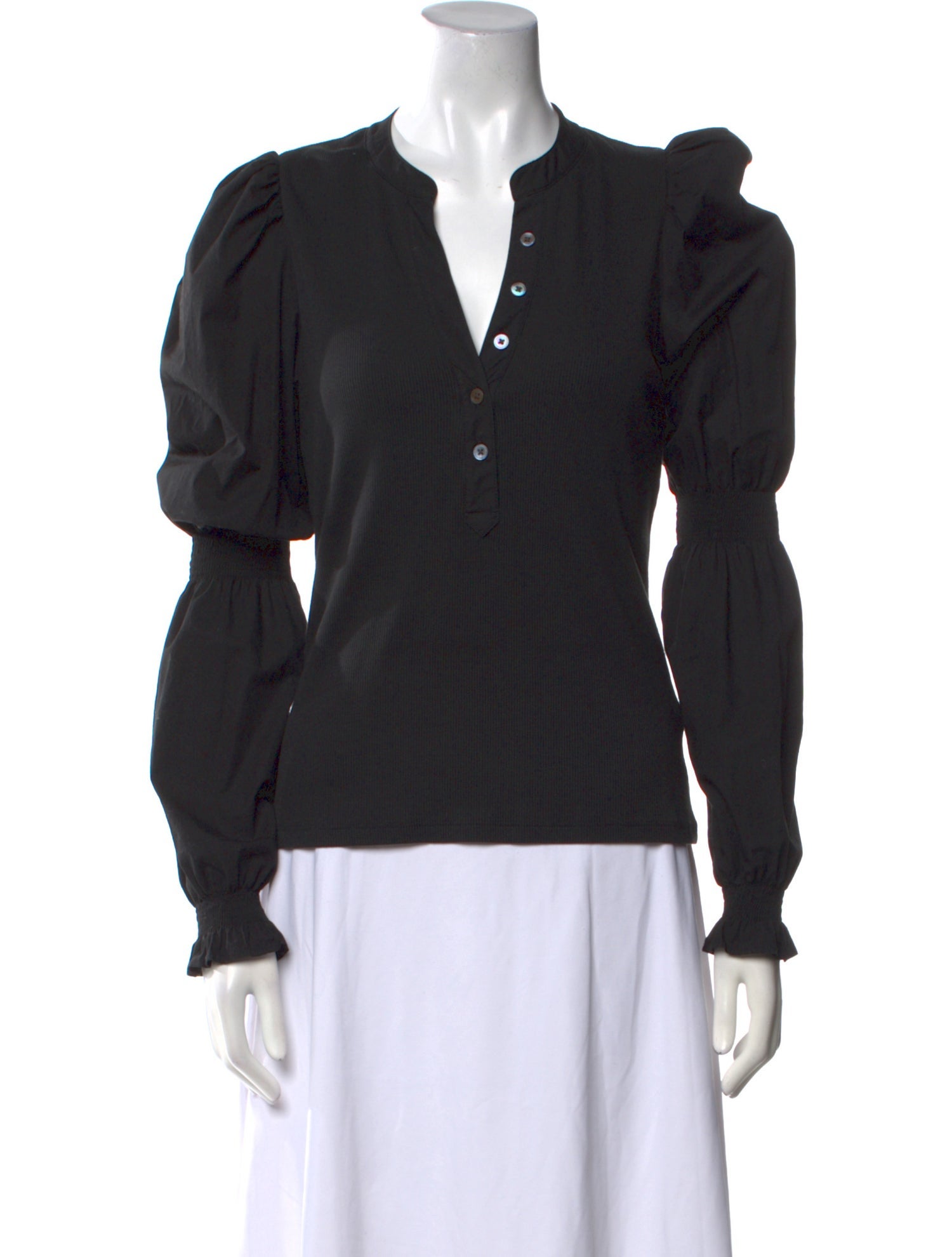 Veronica Beard V-Neck Long Sleeve Top