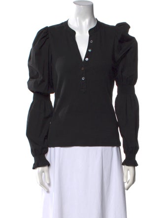 Veronica Beard V-Neck Long Sleeve Top