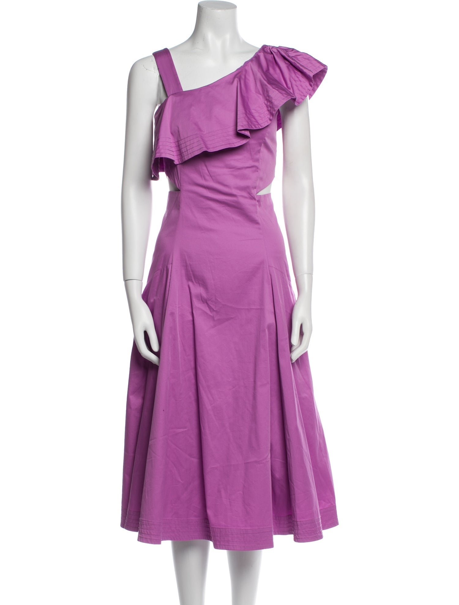 Veronica Beard One-Shoulder Midi Length Dress