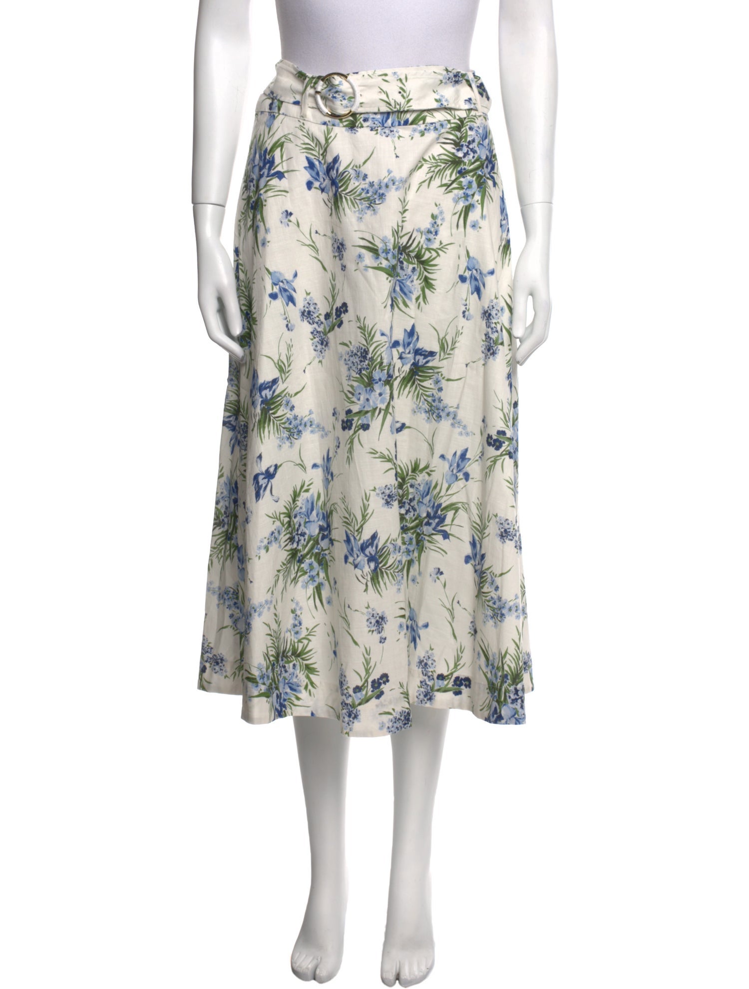 Veronica Beard Floral Print Midi Length Skirt