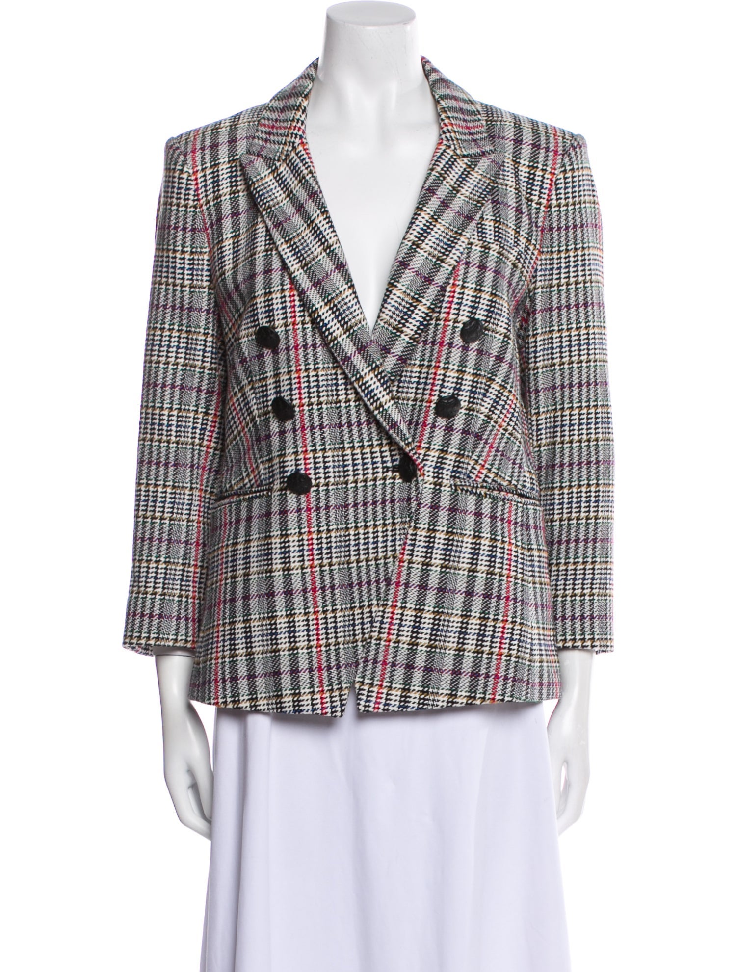 Veronica Beard Plaid Print Blazer