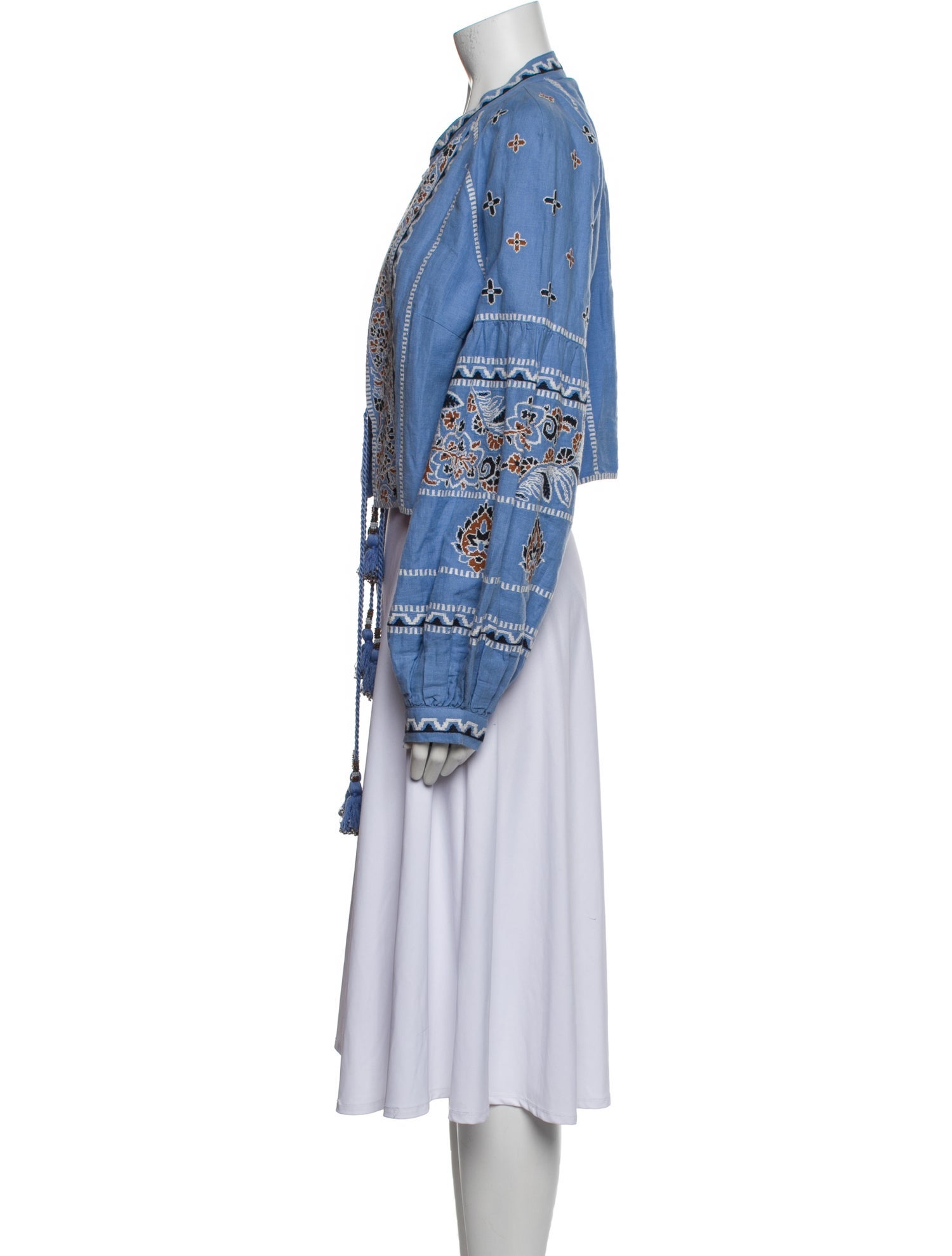 Veronica Beard Linen Printed Evening Jacket