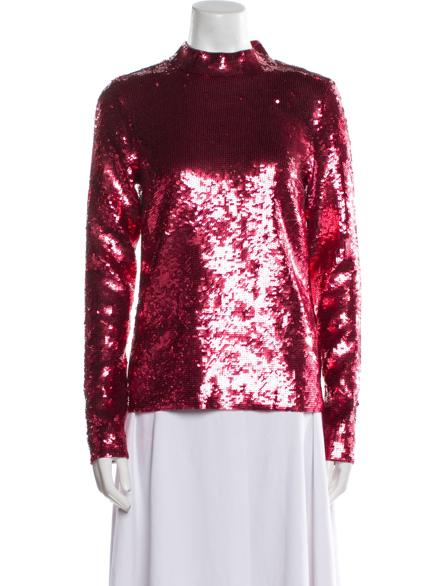 Veronica Beard Sequin Mock Neck Blouse