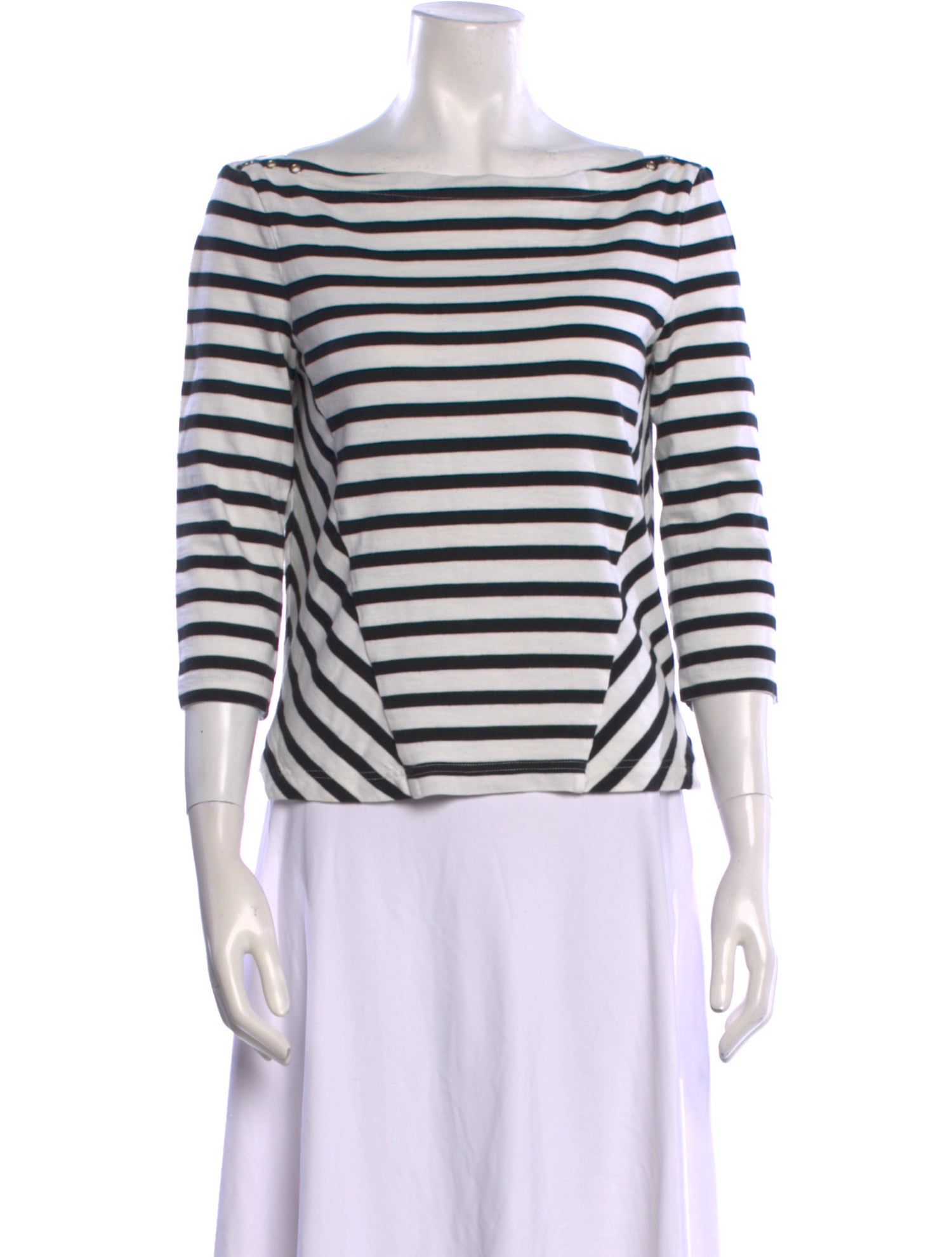 Veronica Beard Striped Bateau Neckline Top